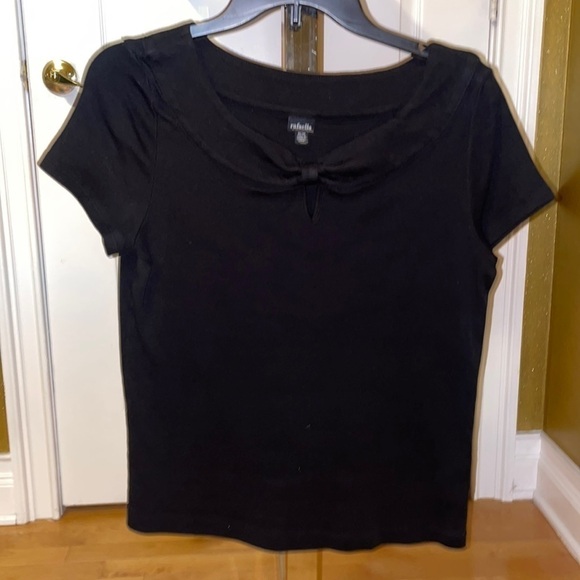 Women’s Rafaella Black Knit Short Sleeve Top - Picture 1 of 11